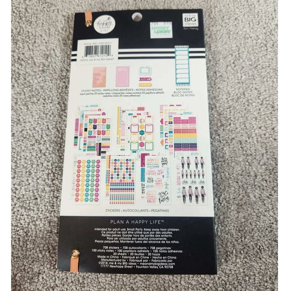 The Happy Planner Sticker Book Bundle Floral Layered Boxes Faith Warrior 3pk